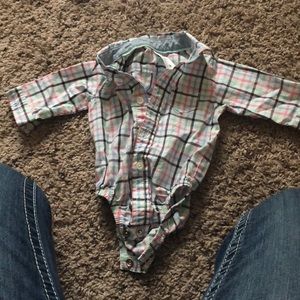 Plaid newborn polo onesie